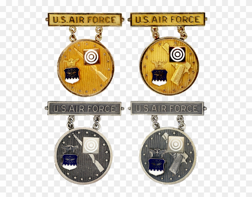 Former Usaf Gold And Silver Elementary Eic Badges - Excellence In Competition Badge Air Force #958817