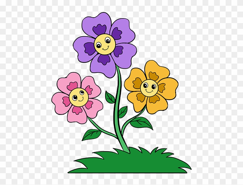 Noted Cartoon Picture Of Flowers Flower Drawing At - Flower Cartoon #963311