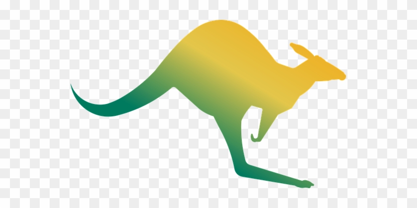 Kangaroo Animal Jump Australia Symbol Gold - Green And Gold Kangaroo #963723