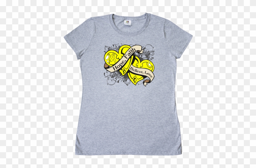 Adenosarcoma Hope Faith Dual Hearts Women's T-shirt - Ewings Sarcoma Hope Dual Heart Ornament (oval) #964541