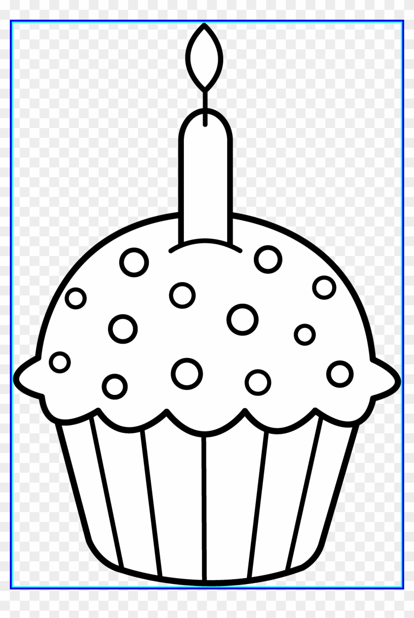 cupcake clipart black and white outline clip