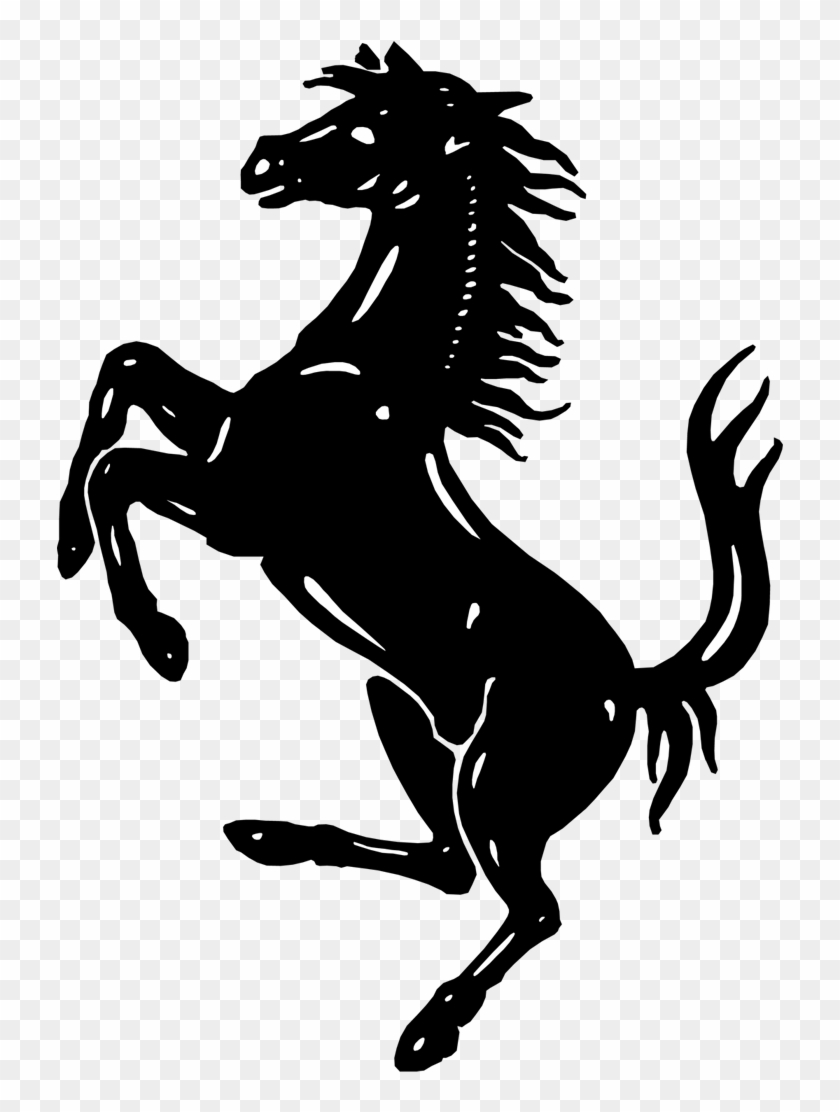 Ferrari Horse Logo - Ferrari Logo Black And White #965694