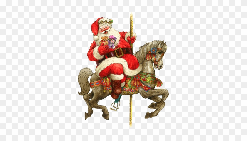 Christmas Santa On Carousel Horse - Child Carousel #967276