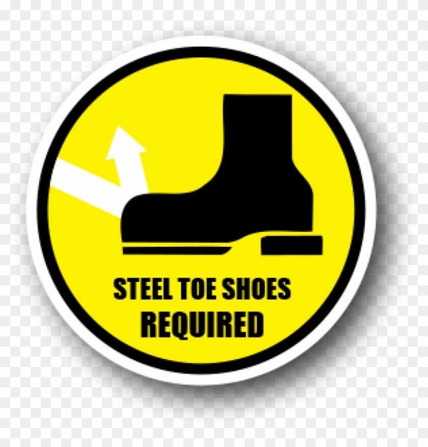 Safety Floor Sign, Steel Toe Shoes Required - Ergomat - Durastripe Circular Peel & Stick Floor #967687