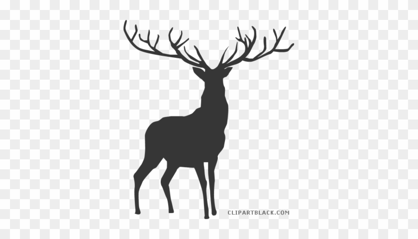 Reindeer Silhouette Animal Free Black White Clipart Hunting Baby Girl Bedding Free Transparent Png Clipart Images Download