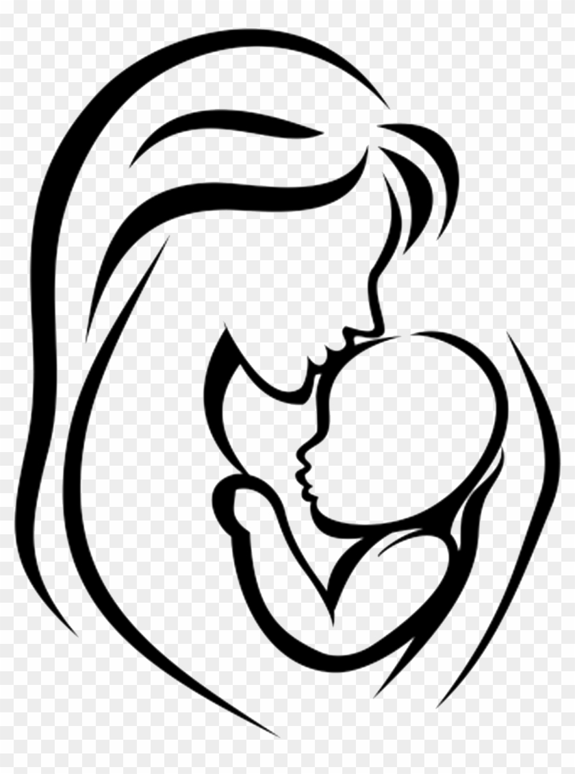 Mother holding baby sketch hand Royalty Free Vector Image