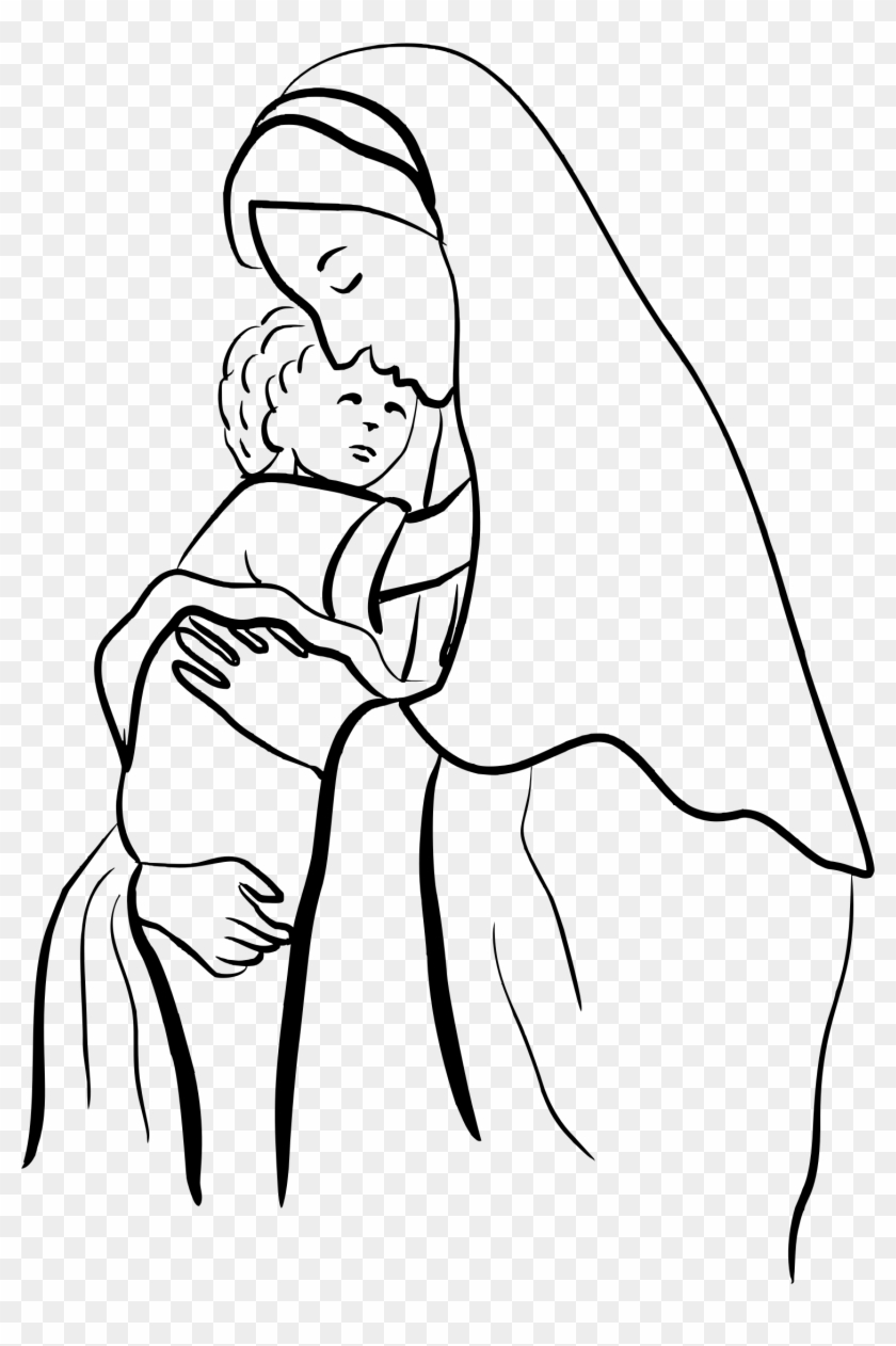coloring pages of mary and jesus