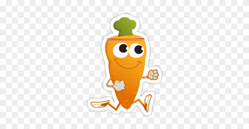 Cute Running Carrot By Eggtooth - Running Carrot Sticker #972876