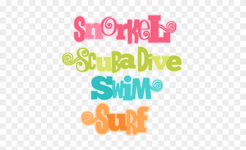 Ocean Sports Words Set Svg Scrapbook Cut File Cute - Scalable Vector Graphics #973438