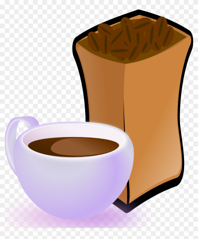 Cup Of Coffee With Sack Of Coffee Beans - Coffee Beans Clip Art #974902