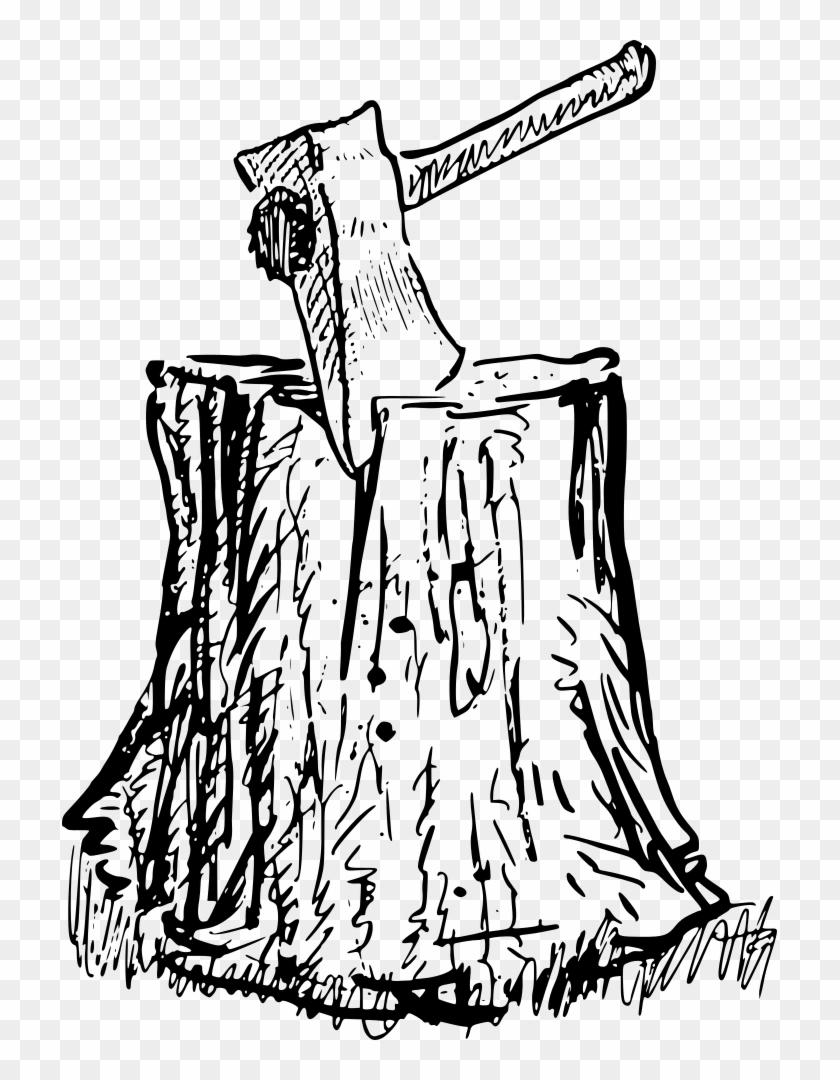 Stump Clipart Axe - Hatchet In Stump #975178