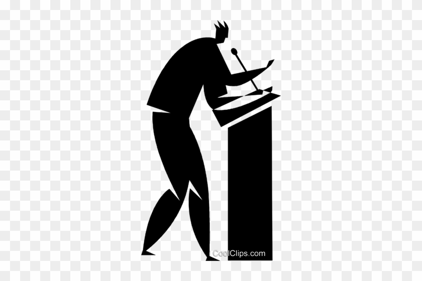 Person Speaking At A Podium Royalty Free Vector Clip - Silhouette #976596