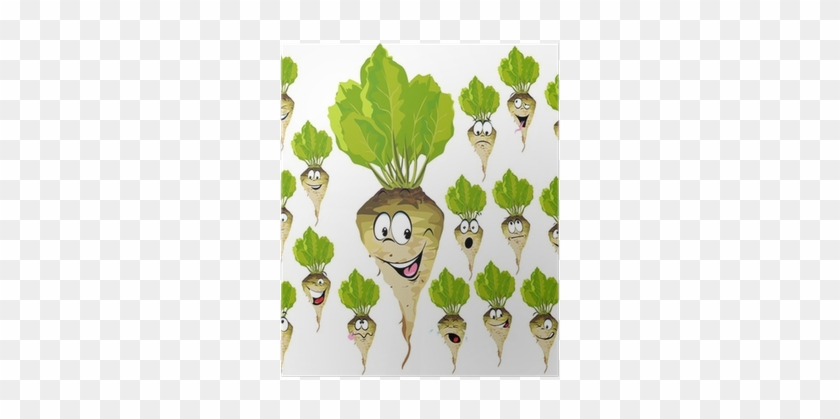 Sugar Beet Cartoon With Many Expressions Poster • Pixers® - Cukrová Repa #988602