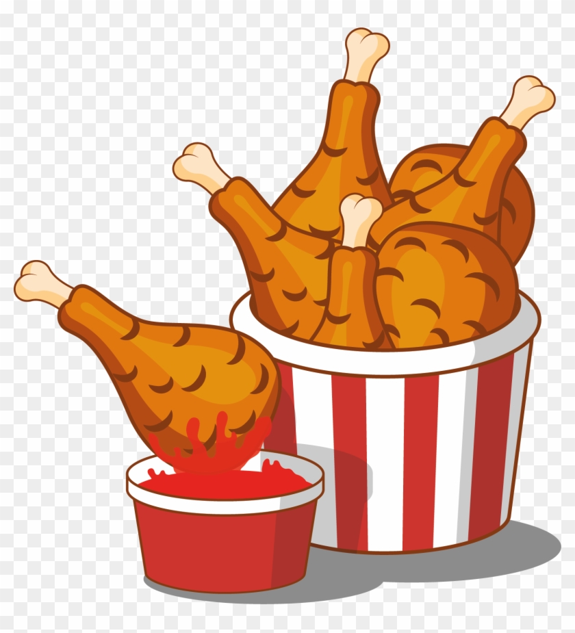 Yummy Fried Chicken. Cartoon Illustrations and Clipart of Tasty Fast Food  Meal. Generative AI 25250370 PNG