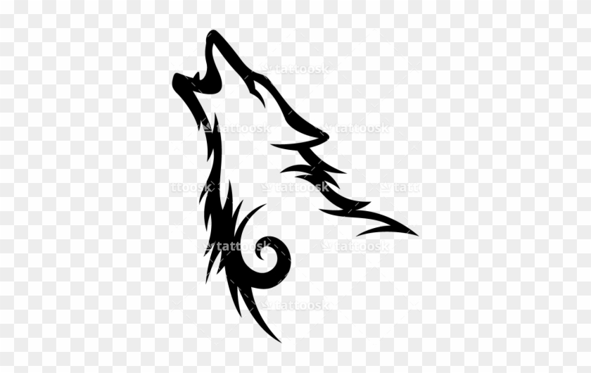 Vector Howling Wolf Tattoo or Tshirt Print Design Stock Vector   Illustration of etching beast 114773693