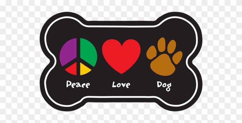 Peace Love Dog Bone Magnet - Dog #177166