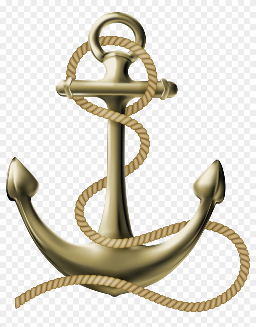 Anchor Rope Maritime Transport Clip Art - Gold Anchor Shower Curtain #177442