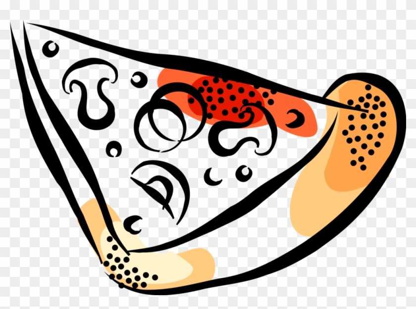 Vector Illustration Of Flatbread Pizza Slice Topped - Vector Illustration Of Flatbread Pizza Slice Topped #998471