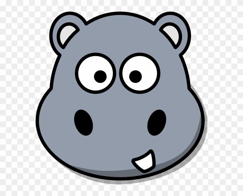 Hippo Head Clip Art At Clkercom Vector Online Royalty - Cartoon Hippo Face #1000863