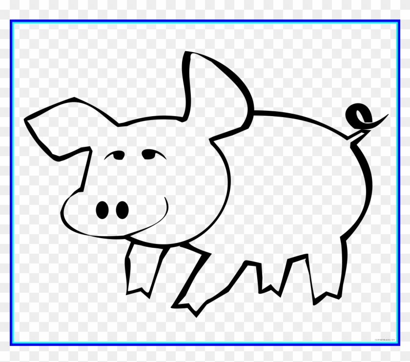 Marvelous Pig Outline Animal Black White Clipart Clipartblack - Pig Outline #1002249