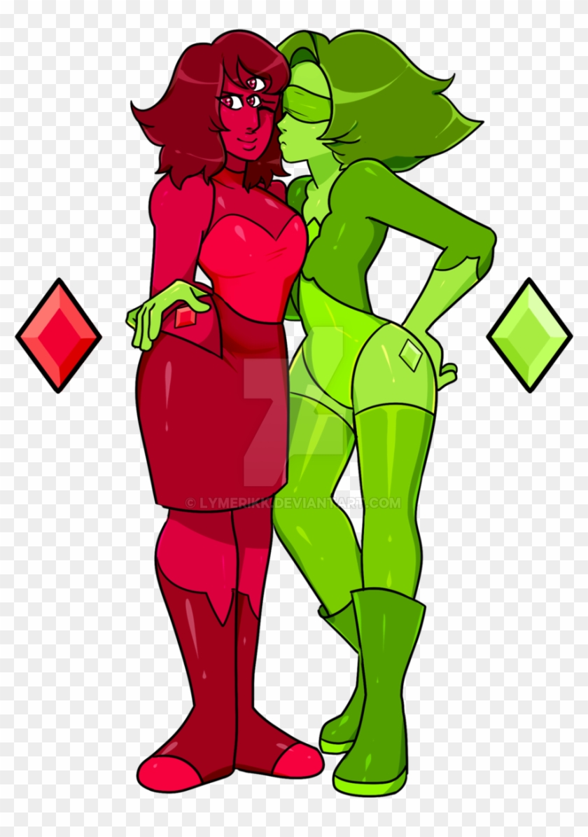 Apple Diamond And Lime Diamond By Lymerikk - Apple Aura Quartz Gemsona #1002821