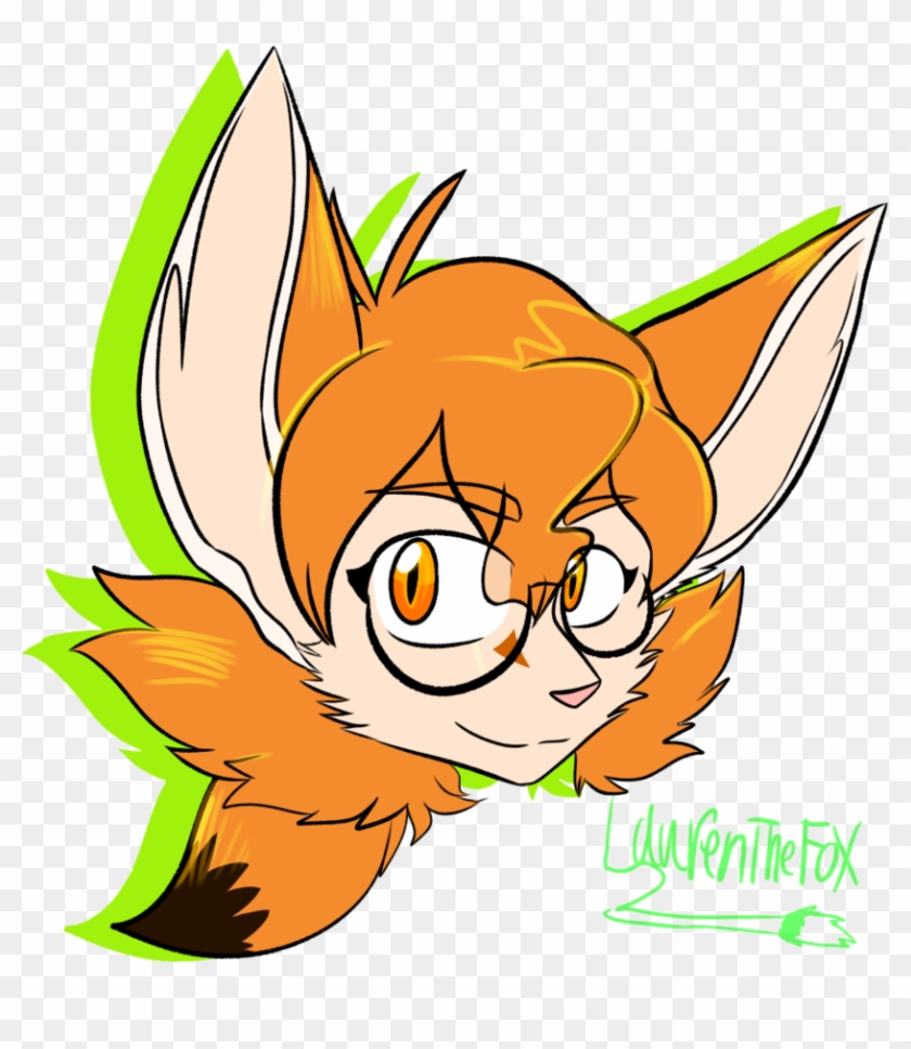 Pidge The Fennec Fox Headshot By Laurenthefox - Cartoon - Full Size PNG