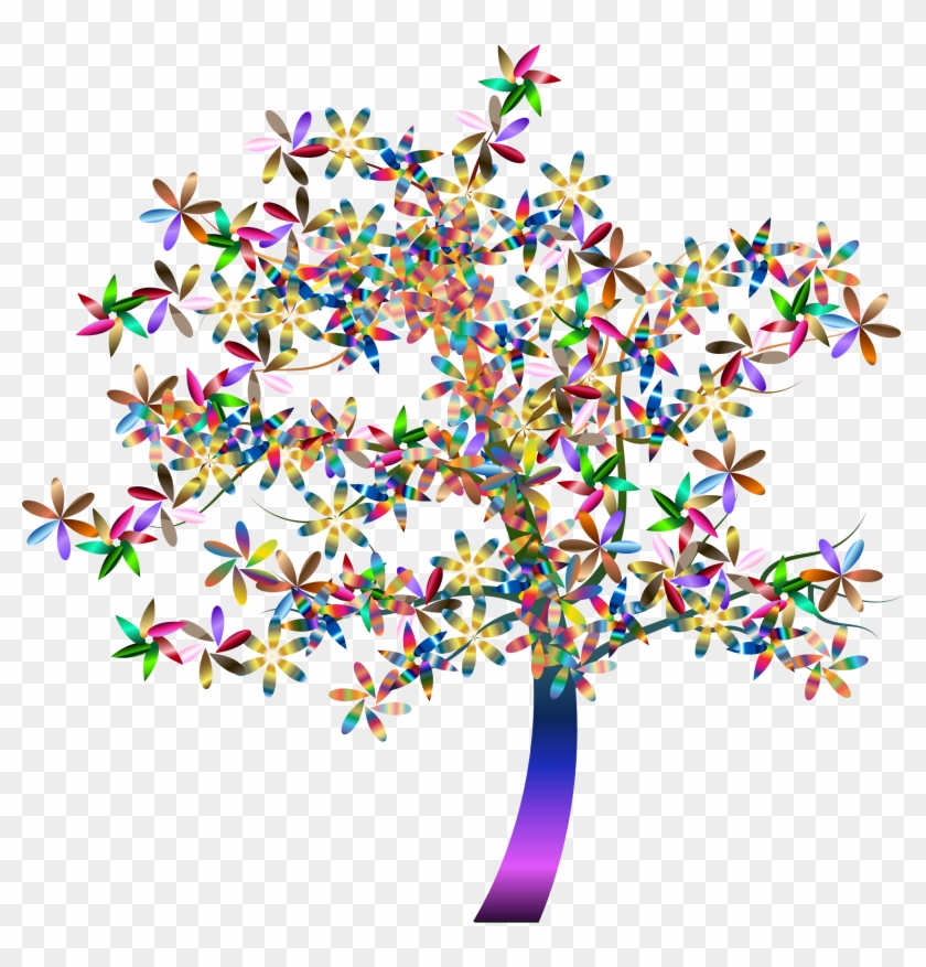 Pin Colorful Tree Clipart - Tree With A Flower Clip Art #1008191