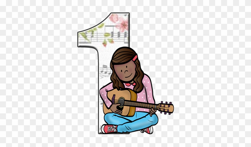 Teen Kids Playing Guitar Clip Art Features 6 Items - Cartoon #1026904