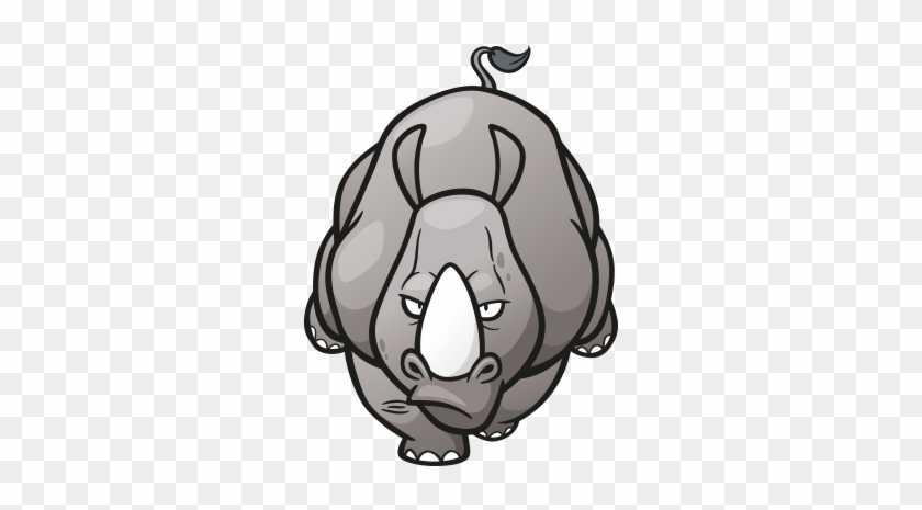 Clipart Öne Doğru Yürüyen Su Aygırı - Rhinoceros Illustration Cartoon #179640