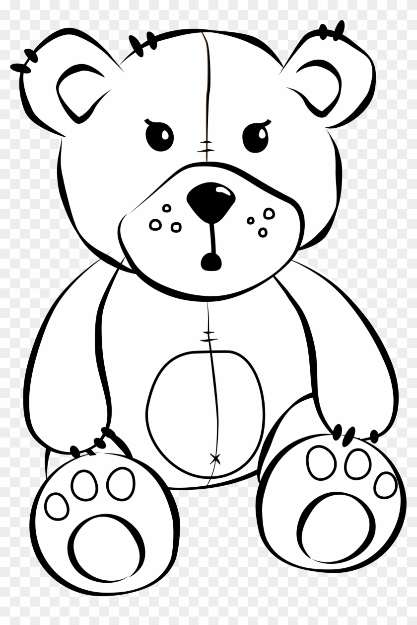 teddy bear cartoon black and white