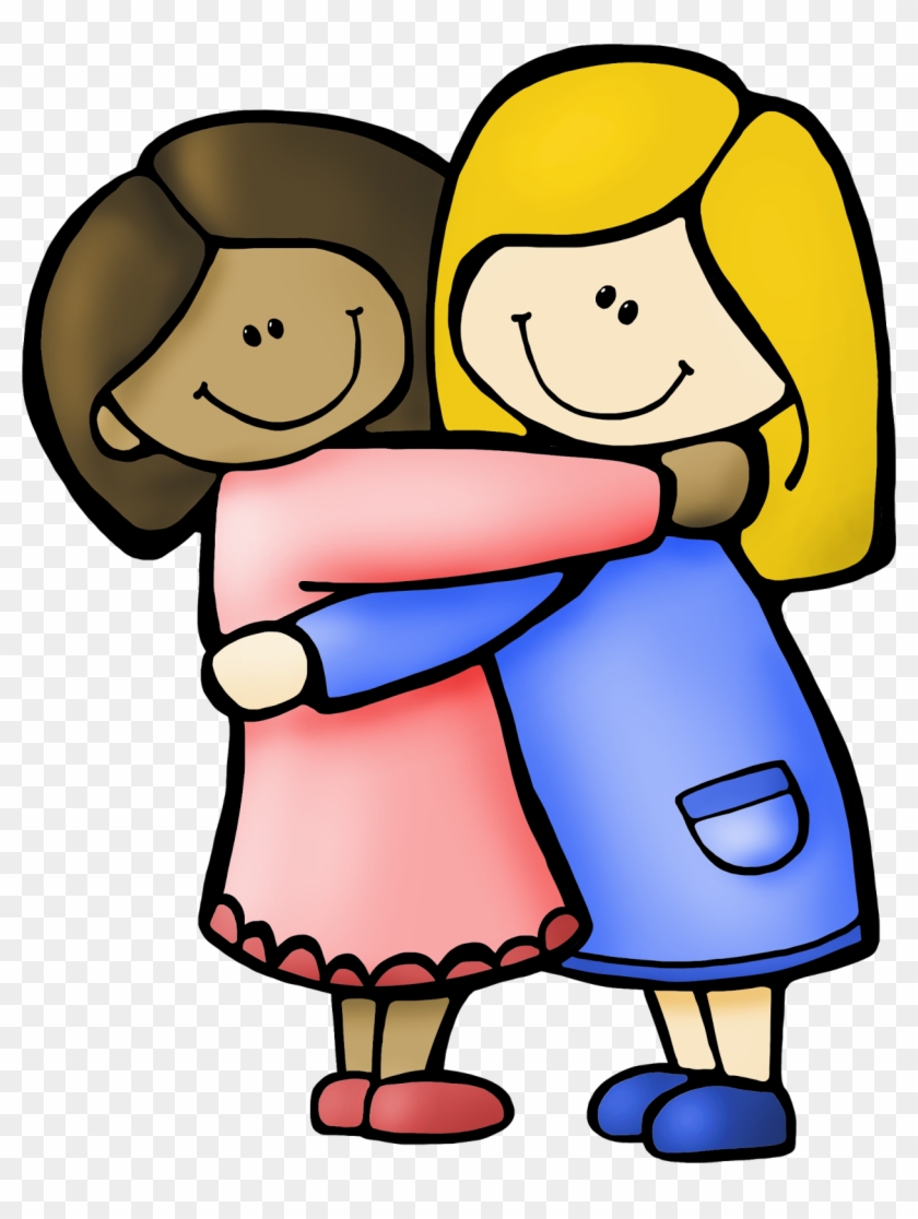 My Friend Clipart - Hug Coloring Page - Free Transparent PNG Clipart ...