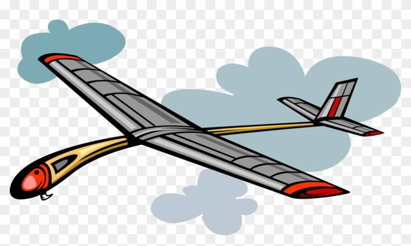 Vector Illustration Of Glider Heavier Than Air Aircraft - Vector Illustration Of Glider Heavier Than Air Aircraft #1027266