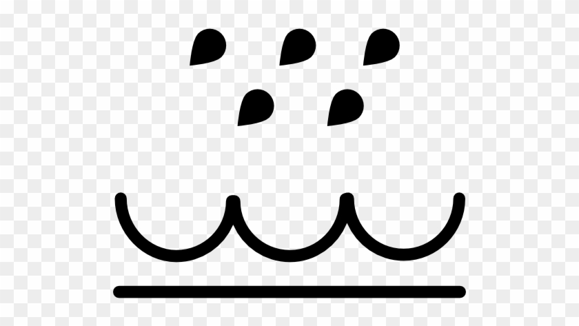 Water Weather Symbol Of Rain Drops And Sea Waves Vector - Simbolo De Olas #1027600