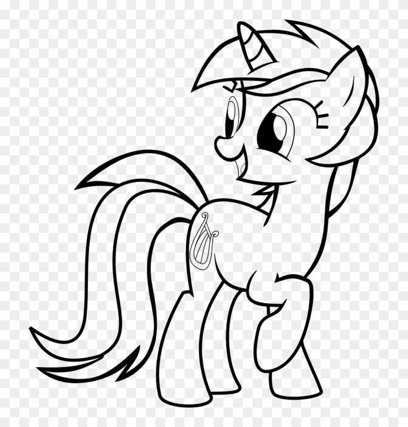 my little pony clipart black and white