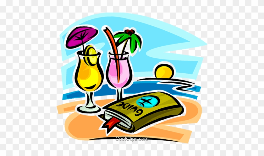 Clip Art Travel Guide And Cocktails On The Beach Royalty - Travel Guide Clipart #1028543