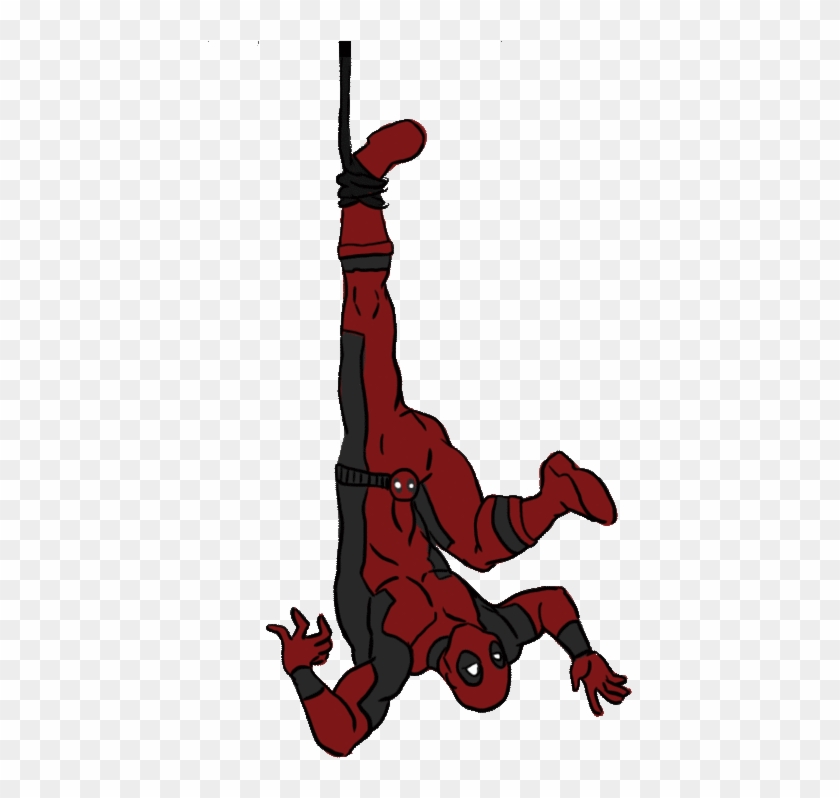 Deadpoolgif - Deadpool Hanging #1028713