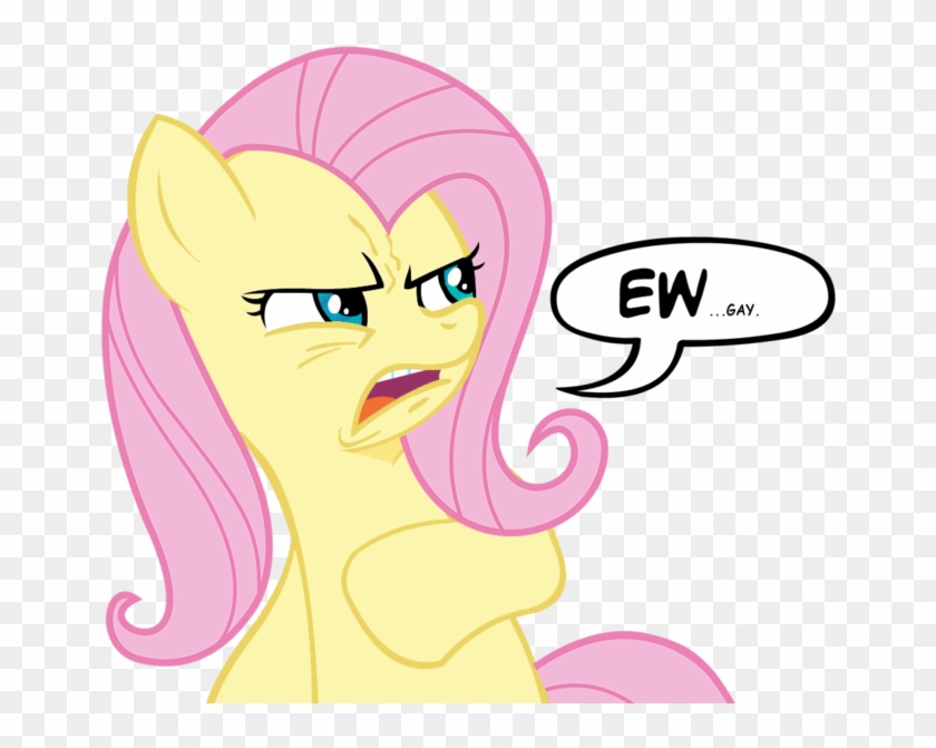 Disgusted, Ew Gay, Fluttershy, Looking At Something, - Cartoon #1035785