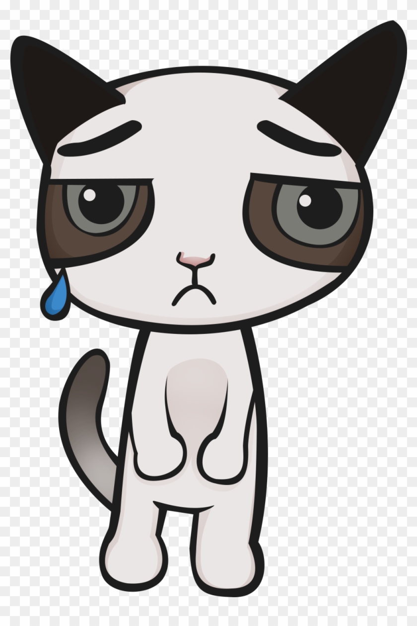 Grumpy Cat Transparent For Kids - Sad Cat Cartoon Transparent #1039419