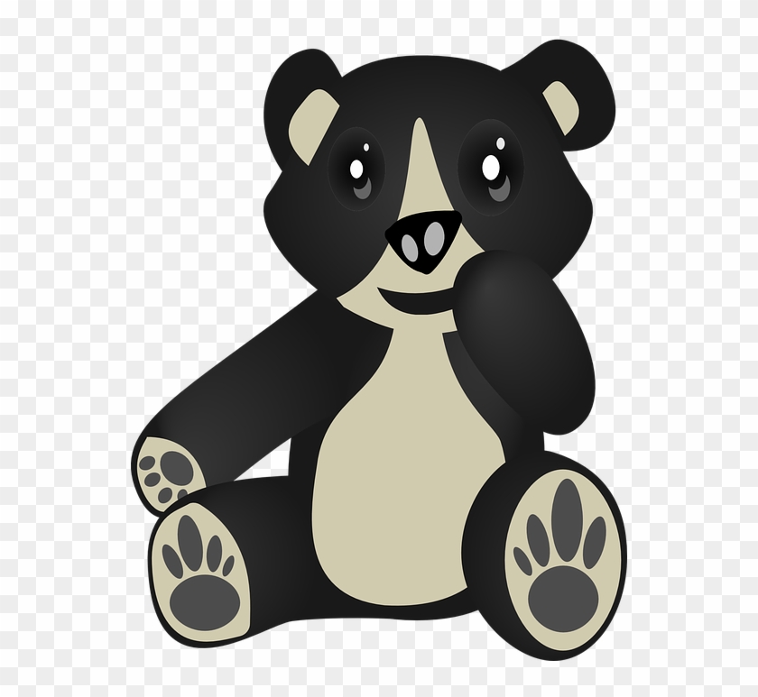 Teddy Bear, Bear, Young, Teddy, Black, Cute - Spectacled Bear Clip Art #1039670