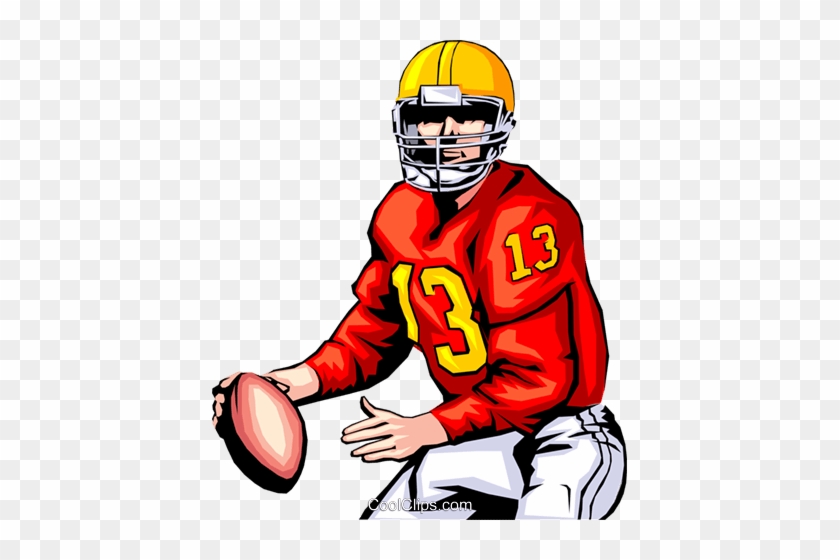 Quarterback Ready To Pass Royalty Free Vector Clip - Clip Art #1041253