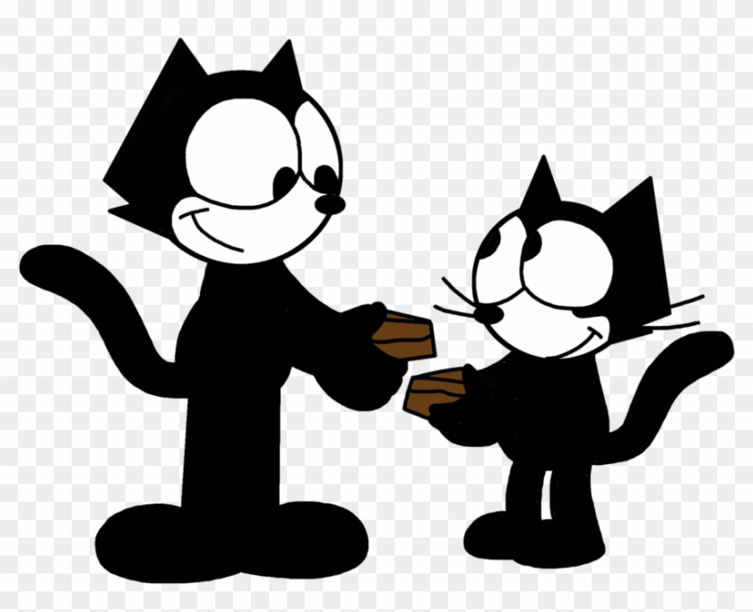 Modern Felix And Classic Felix With Chocolate Cake - Cartoon - Free ...