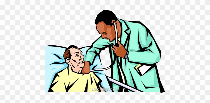 Doctor Examining An Old Man Royalty Free Vector Clip - Doctor With Patient Clipart Png #1049914