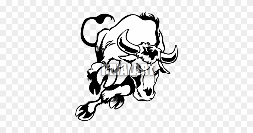 Black And White Bull Clipart - Poquoson High School #1050481