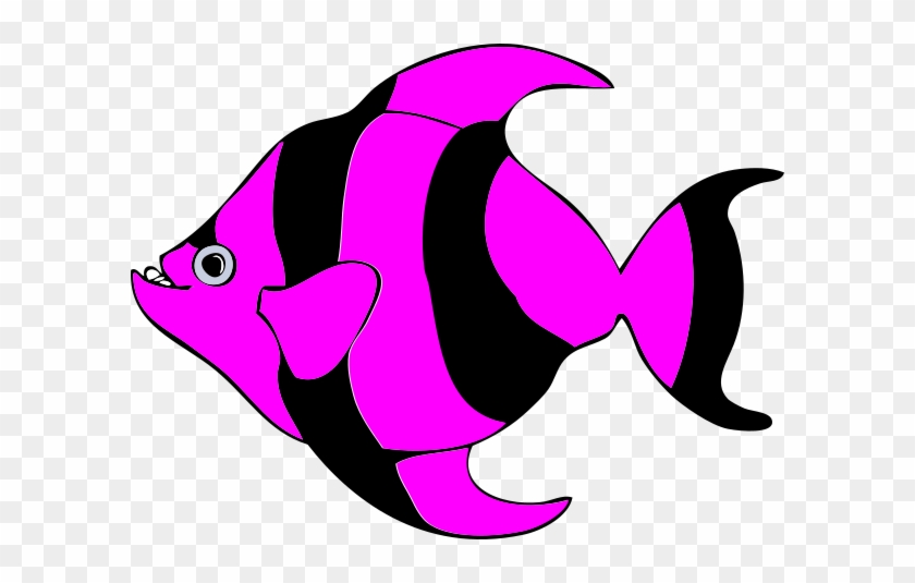 Pink Striped Fish Clip Art At Clker - Clipart Purple Fish #1052572