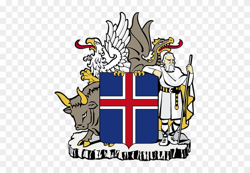 These Four Guardian Spirits Of Iceland Protect Each - Iceland Coat Of Arms #1062063