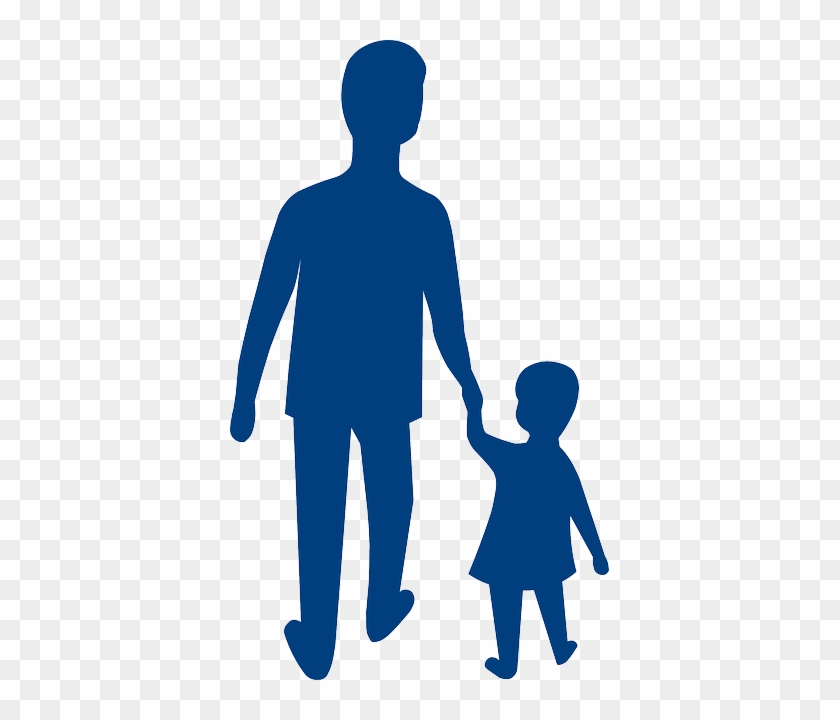 Holding Hands - Silhueta Pai E Filho Png #1062359