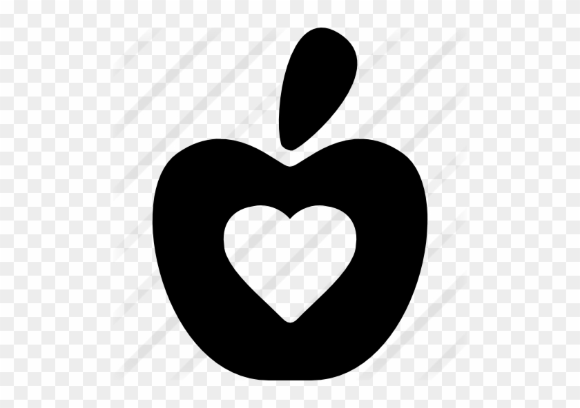 Healthy Food Symbol Of An Apple With A Heart - Alimentos Simbolo #1066409