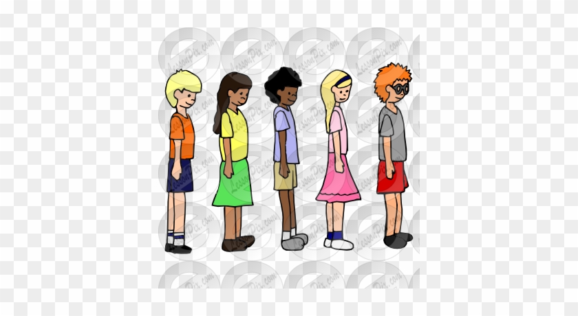 Children Standing In Line At School Clipart Download - Standing In Line Clipart #1066894
