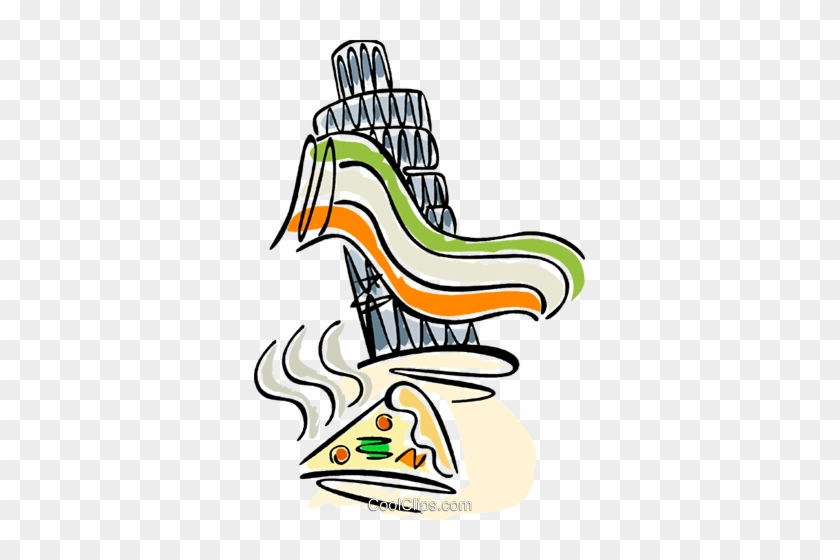 Tower Of Pisa With Slice Of Pizza Royalty Free Vector - Tower Of Pisa With Slice Of Pizza Royalty Free Vector #1069413