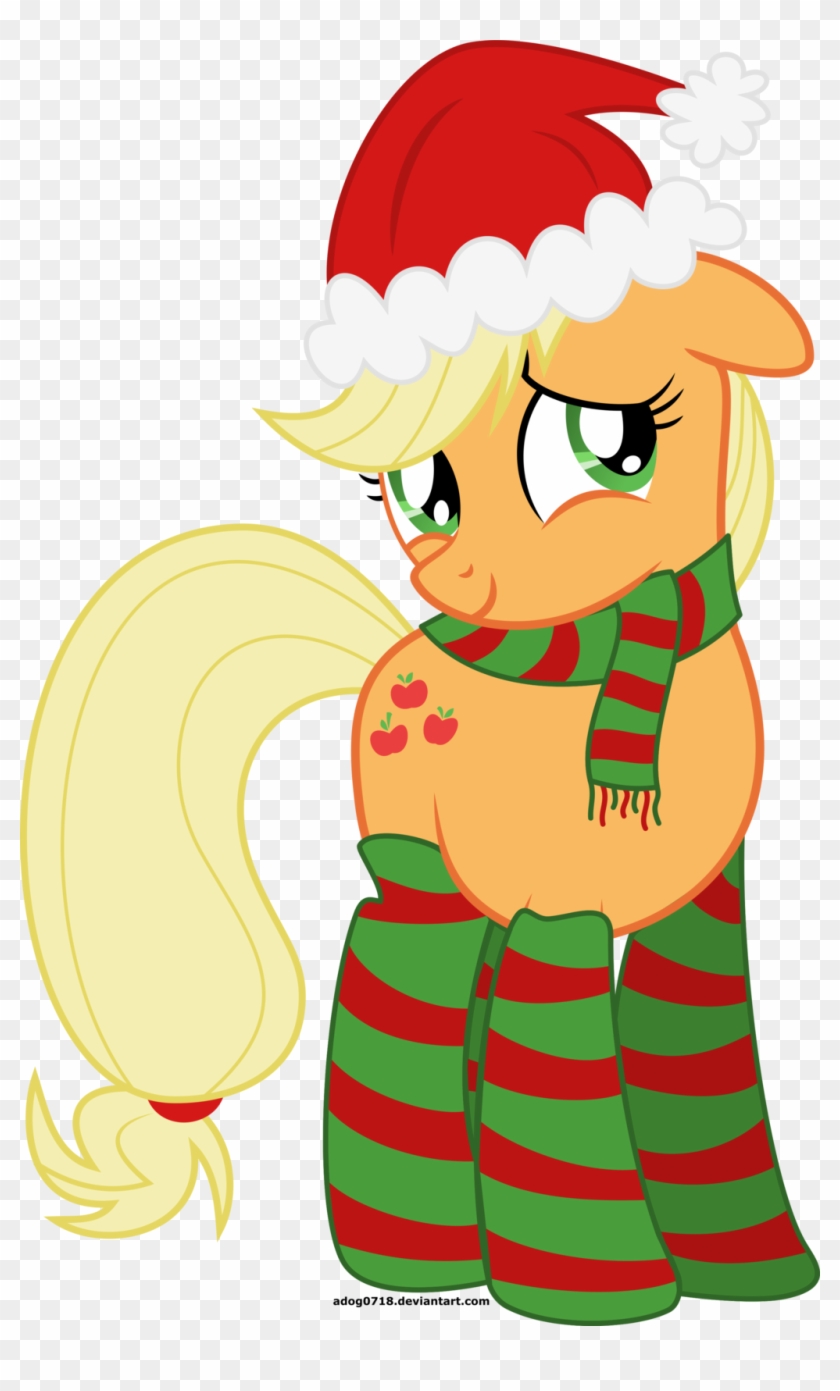 Christmas Applejack By Adog0718 Christmas Applejack - Illustration #1071366